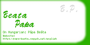 beata papa business card
